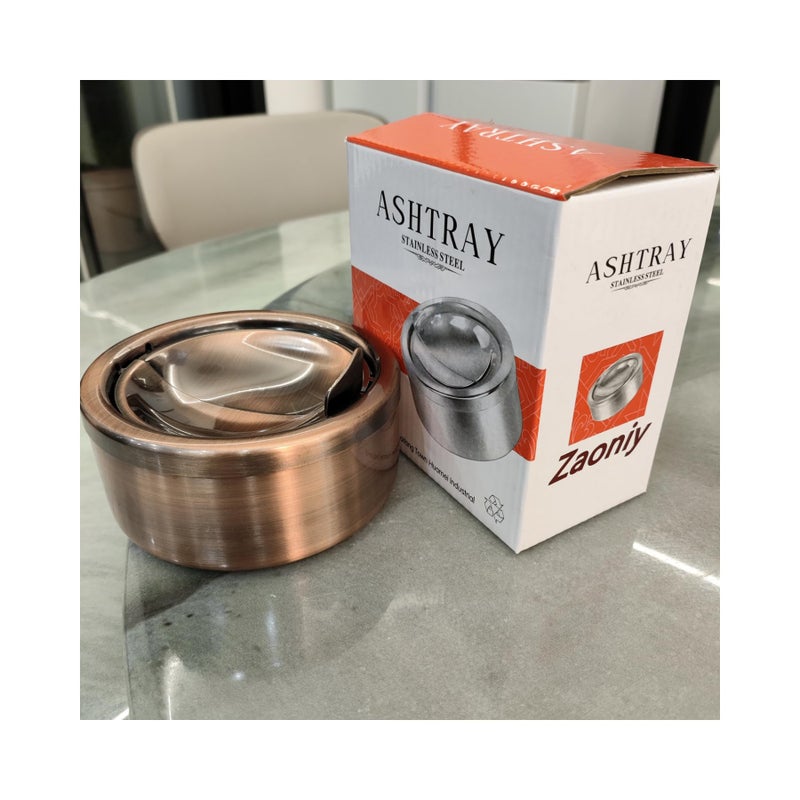 Zaoniy Smokeless Metal Ashtray with a Lid cover for Cigarettes -Windproof Outdoor Ashtrays Can Patio Outdoor Indoor Decorative Fancy Ash Tray - Image 5